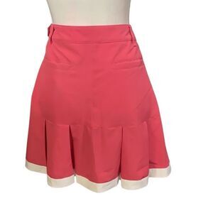 Daily Sports Born in Sweden Pink Pleated Side Zip Skort Tennis Pockets Sz 10